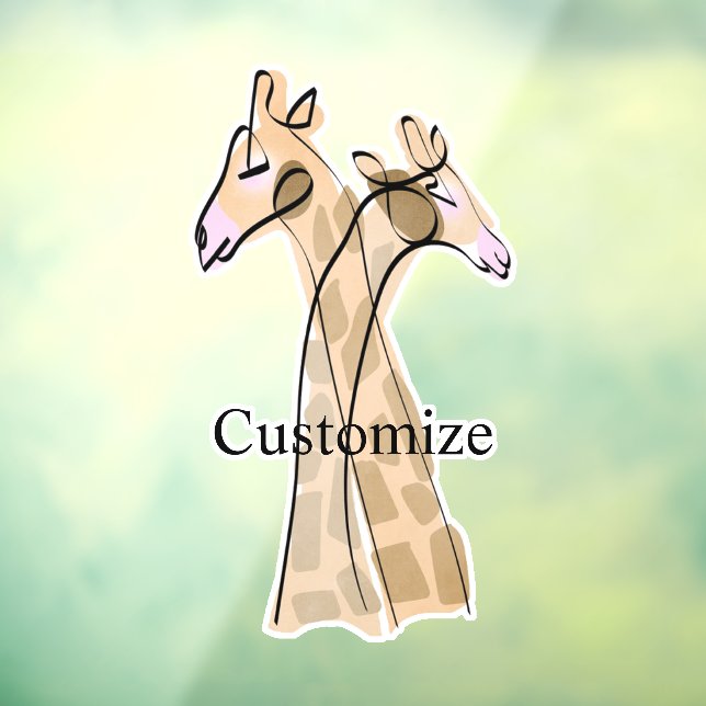 Cute Giraffe Couple Thunder_Cove Window Cling (Sheet 3)