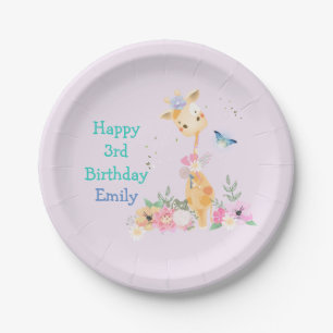 Cute Giraffe Design Birthday Party Paper Plate