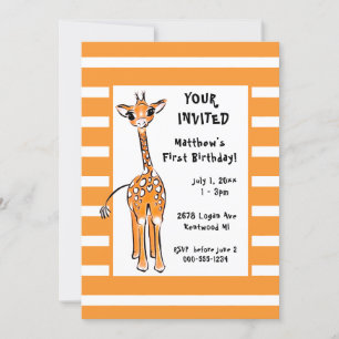 Cute Giraffe drawing Invitation