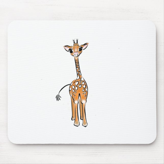 Cute giraffe drawing  mouse pad (Front)