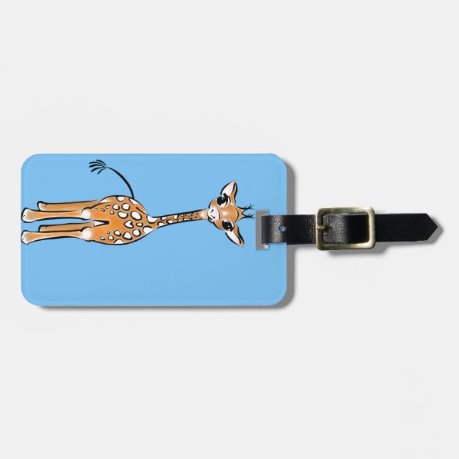 Cute Giraffe drawing, safari animals Luggage Tag (Front Horizontal)