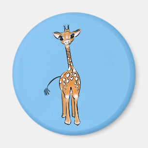 Cute Giraffe drawing, safari animals  Magnet