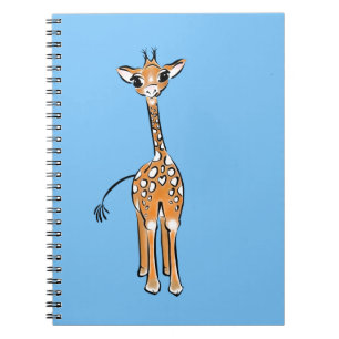 Cute Giraffe drawing, safari animals Notebook
