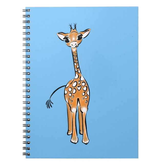 Cute Giraffe drawing, safari animals  Notebook (Front)