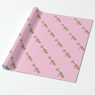 Cute Giraffe drawing, safari animals  Wrapping Paper