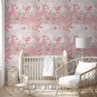 Cute Giraffe Elephant Pink Nursery
