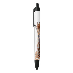 Cute giraffe face black ink pen