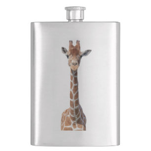 Cute giraffe face hip flask