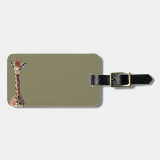 Cute giraffe face luggage tag (Front Horizontal)