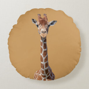 Cute giraffe face round pillow