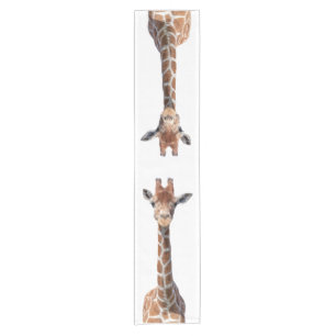Cute giraffe face short table runner