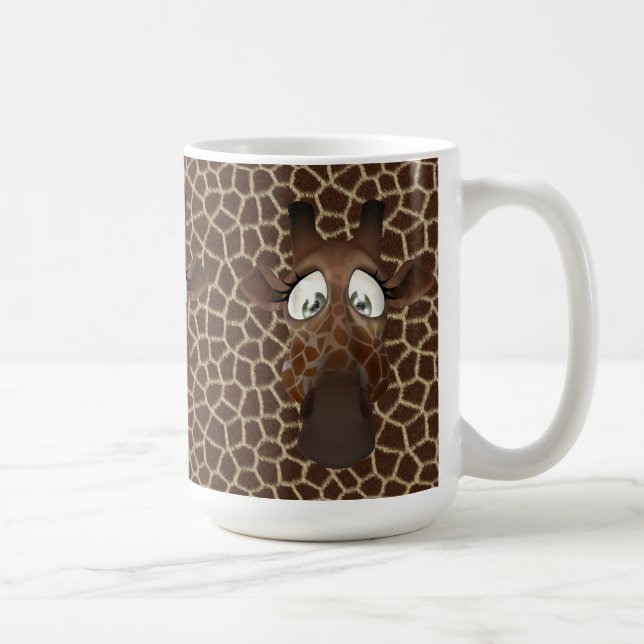 Cute Giraffe Faces Animal Fur Pattern Mug (Right)