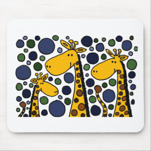 Cute Giraffe Family Art Abstract Mouse Pad