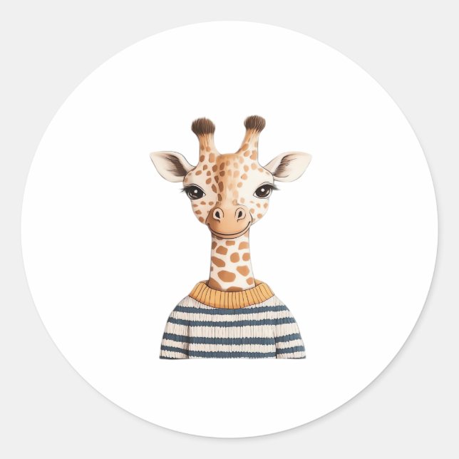 Cute Giraffe for Kids Classic T-Shirt Classic Round Sticker (Front)