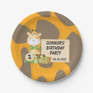 Cute Giraffe For Toddlers Paper Plate
