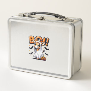 Cute Giraffe Ghost Boo Halloween Costume Zoo Lover Metal Lunch Box