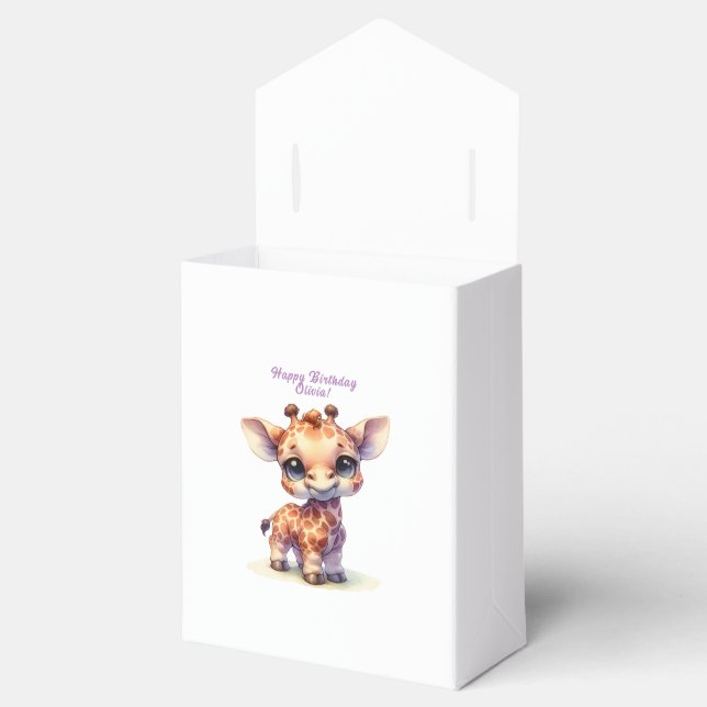 Cute giraffe happy birthday favor box (Opened)
