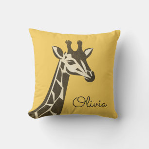 Cute giraffe head decoration throw pillow