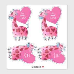 Cute Giraffe High on You Valentine Heart