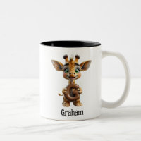 Cute Giraffe Holding Letter G