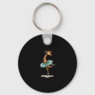 Cute giraffe in a tutu dancing as a ballerina, gif keychain