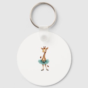 Cute giraffe in a tutu dancing as a ballerina, gif keychain