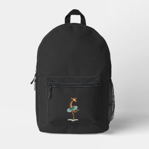 Cute giraffe in a tutu dancing as a ballerina, gif printed backpack