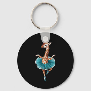Cute Giraffe In A Tutu Dancing As A Ballerina Keychain