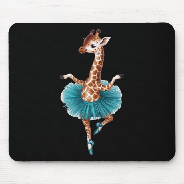 Cute Giraffe In A Tutu Dancing As A Ballerina  Mouse Pad (Front)