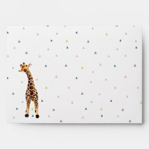 Cute Giraffe Jungle Animal Birthday Baby Shower Envelope