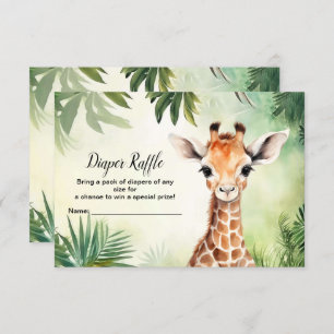 Cute Giraffe Jungle Baby Shower Party Beautiful Enclosure Card