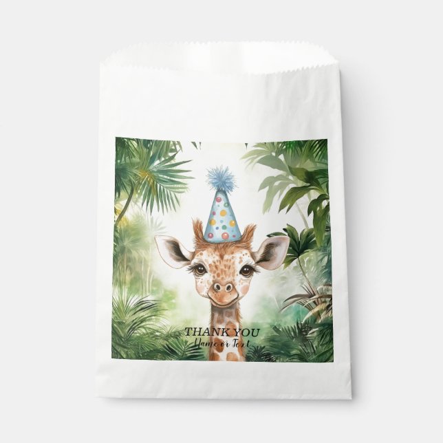 Cute Giraffe Jungle Baby Shower Party Beautiful Favour Bag (Front)