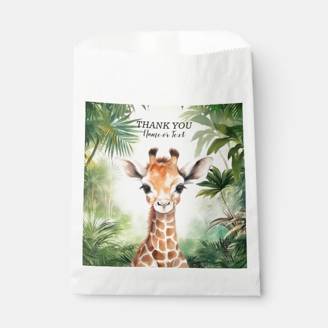 Cute Giraffe Jungle Baby Shower Party Beautiful Favour Bag (Front)