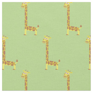 Cute Giraffe Kids Baby Nursery Light Green Fabric