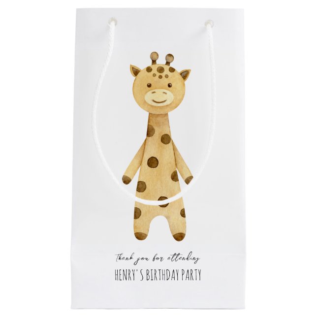 Cute giraffe kids birthday favour  small gift bag (Front)