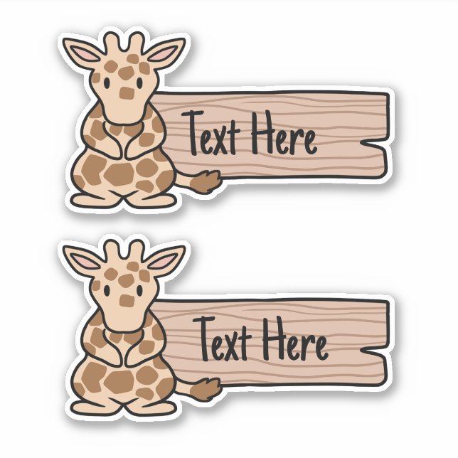 Cute Giraffe Label  (Front)
