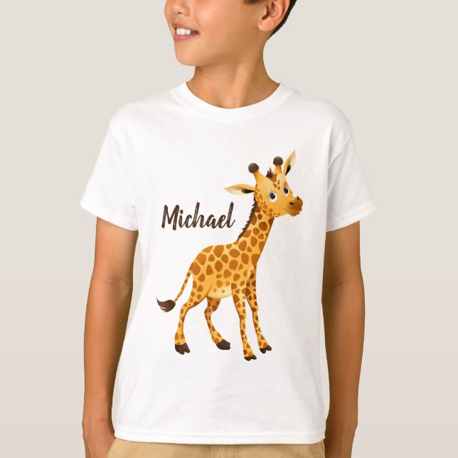Cute Giraffe Looking at You T-Shirt (Front)