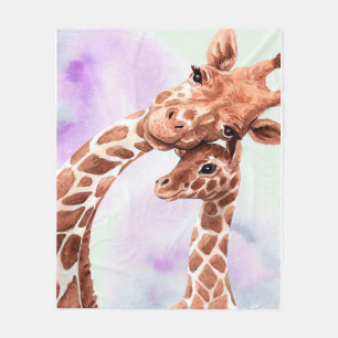 Cute Giraffe Mom And Baby, Gift For Daughter Fleece Blanket