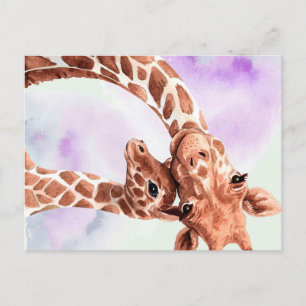 Cute Giraffe Mom And Baby, Gift For Daughter Postcard