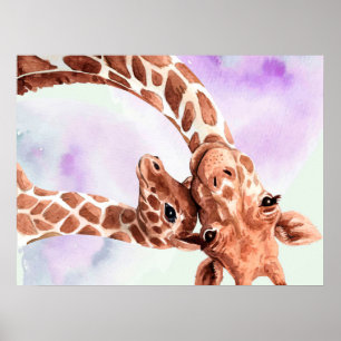 Cute Giraffe Mom And Baby, Gift For Daughter Poster