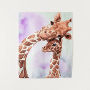 Cute Giraffe Mom And Baby, Gift For Daughter Tapestry