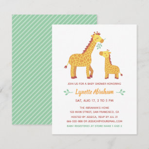 Cute Giraffe Mom and Baby Shower Invitation