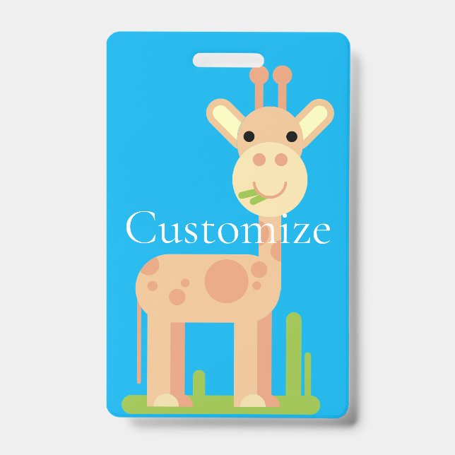 Cute Giraffe Munching  Thunder_Cove Badge (Front)