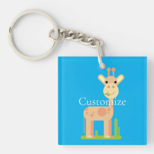 Cute Giraffe Munching  Thunder_Cove Keychain