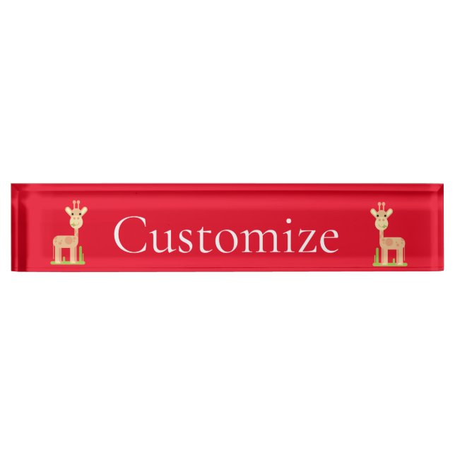 Cute Giraffe Munching  Thunder_Cove Nameplate (Front)
