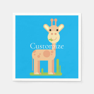 Cute Giraffe Munching Thunder_Cove Napkin