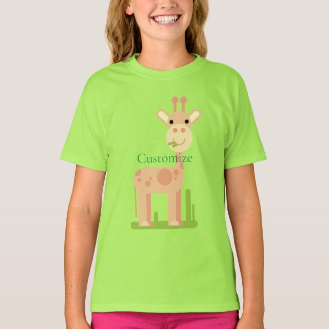 Cute Giraffe Munching  Thunder_Cove T-Shirt (Front)