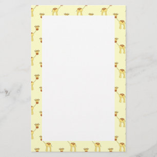 Cute Giraffe Pattern on Yellow. Stationery