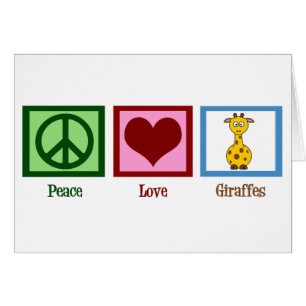 Cute Giraffe Peace Love Giraffes Card