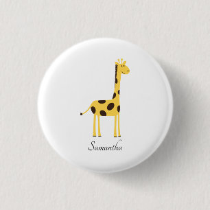 Cute Giraffe Personalized 1 Inch Round Button